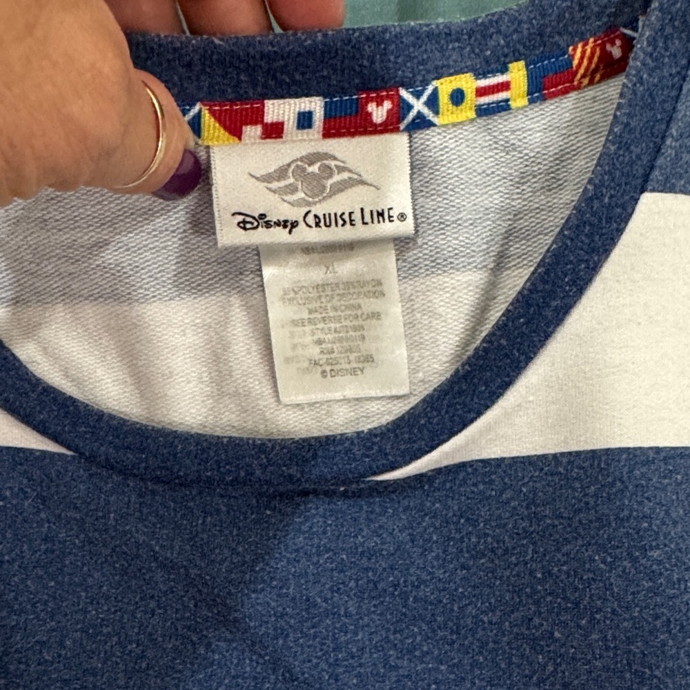 Disney Cruise Line Women's Blue Long Sleeve Tee
